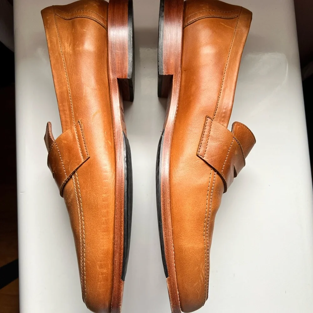 Adelante Luca Chestnut Tan‎ Leather Penny Loafers Size 16D